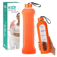 Butelka szklana KiCA Hydro Glass 1000 ml - pomarańczowa