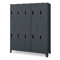 Szafa socjalna ubraniowa 10-drzwiowa antracytowa, 1360x1720x450 mm: BARTEK
