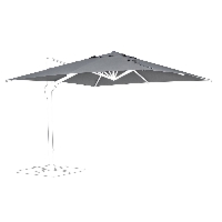 Poszycie do parasola INES INES ciemno-szary 300x300 z poliamidu Bizzotto