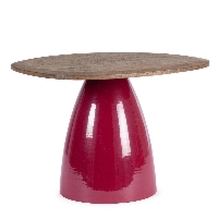 Stolik kawowy Stanley antyczny 60x58x45cm drewno mango stal Bizzotto