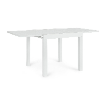 Stół ogrodowy rozkładany CLIV biały 80/160x80 aluminiowy z efektem drewna Bizzotto