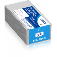 Tusz TM-C3500 (SJIC22P-C) Oryginalny błękitny / turkusowy / niebieski - 32.5ml - do EPSON COLORWORKS TM-C 3500