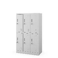 Szafka szkolna 6-komorowa szara, 900x1500x450 mm: IGOREK