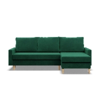 Narożnik uniwersalny, MILO, velvet, 223x140x92 cm, butelkowa zieleń