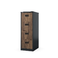Szafa kartotekowa metalowa z 4 szufladami antracytowa/orzech, 460x1320x620 mm: SARA Eco Design