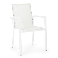 Krzesło ogrodowe KONNOR białe 56.2x60 aluminiowe Bizzotto