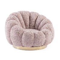 Fotel Florel antyczny róż 98x97x69cm 360° PET bouclé PU stal Bizzotto