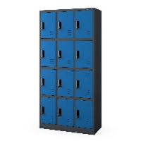 Szafka skrytkowa socjalna BHP antracytowo-niebieska: MARCIN, 900 x 1850 x 400 mm