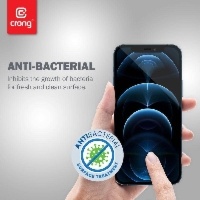Szkło Crong Anti-Bacterial 3D Armour Glass do iPhone 12 Mini Hartowane 9H z Ramką
