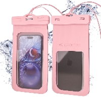 Etui wodoszczelne Bizon Case Hydrowrap, 2 sztuki, różowe