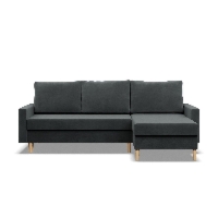 Narożnik uniwersalny, MILO, velvet, 223x140x92 cm, ciemny szary