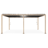 Pergola ogrodowa OCEAN natural 600x360 aluminiowa z efektem drewna Bizzotto