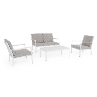 Zestaw balkonowy KONNOR biały aluminiowych Bizzotto