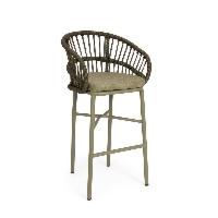 Hoker ogrodowy ODIVELAS zielony 57x55 aluminiowy z poduszką Bizzotto