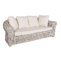 Sofa Coba beżowa 204x96x80cm rattan, kubu, mango wood Bizzotto