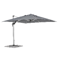 Parasol z nogą boczną INES ciemno-szary 300x300 aluminiowy Bizzotto