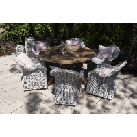 Meble z drewna teakowego i rattanu do ogrodu zimowego BORDEAUX VI Vimine naturalne drewno teak - rattan