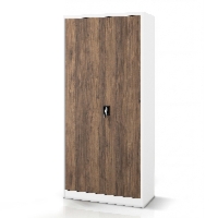Szafa na dokumenty biurowa metalowa biała / orzech: Eco Design JAN H 900 x 1950 x 400 mm