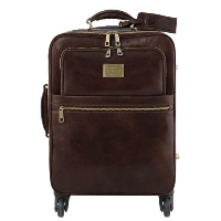 Tuscany Leather TL Voyager - skórzana walizka podróżna na 4 kółkach , kolor ciemny brąz TL141911
