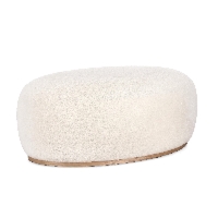 Blerina biały pouf 88x54x36cm MDF z efektem wełny PET Bizzotto