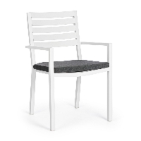 Krzesło ogrodowe HELINA białe 55x56.5 aluminiowe Bizzotto