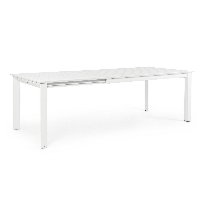 Stół ogrodowy rozkładany KONNOR biały 160-240x100 aluminiowy Bizzotto