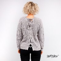 Sweter Urban Classics Lace Up Grey