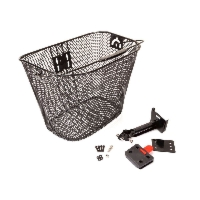 Koszyk na wspornik kier. HQ-205 metalowy/metalowy klip-wysięg/ 34x25x26 czarny