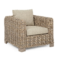 Fotel Fortaleza naturalny 90x83x69cm rattan i drewno mango Bizzotto