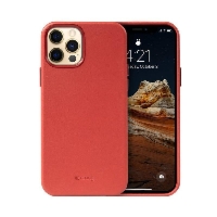 Etui Crong Essential Cover Magnetic do iPhone 12 Pro Max MagSafe Skórzane Red