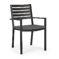 Krzesło ogrodowe HELINA antracytowe 55x56.5 aluminiowe Bizzotto