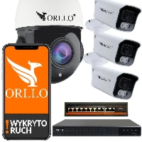 Zestaw Kamer POE IP ORLLO R2 PRO+ + 3x POE9 + NVR + SWITCH 10 Portów