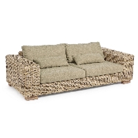 Sofa Leandro naturalna 220x97x72cm rama z drewna mango, plecionka kubu Bizzotto