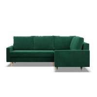 Duży narożnik, prawy, MILO, velvet, 223x172x92 cm, butelkowa zieleń