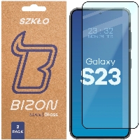 Szkło hartowane Bizon Glass Edge Duo do Galaxy S23, czarna ramka, 2 sztuki
