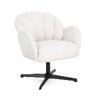 Fotel Chloe śnieżnobiały 70x71.5x78cm stal z podłokietnikami PU PET Bizzotto