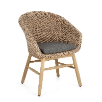 Krzesło ogrodowe GENESIS 62x57 aluminium teak Bizzotto