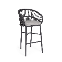 Hoker ogrodowy ODIVELAS antracytowy 57x55 aluminiowy z poduszką Bizzotto