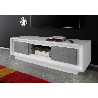 Szafka RTV biała / szara mat 156 cm Paradise