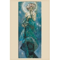 Alfons Mucha Księżyc - Secesja - plakat
