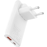 Ładowarka sieciowa Allity ATC-02-65WAC 1x USB-C / 1x USB-A GaN PD QC 65W, biała