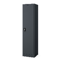 Szafa biurowa metalowa na akta, wąska, antracytowa, 450x1850x400 mm: ALEX