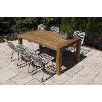 Meble ogrodowe zestaw NIMES XI 6 os. Vimine naturalne drewno teak - rattan