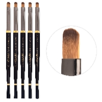 Aba Group Pędzelek do żelu ONYX Nail Art Round Gel Brush - 6, okrągły, czarny x 5 szt.