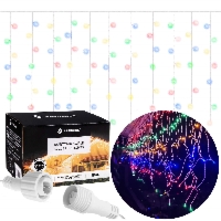 Kurtyna świetlna 1500 led girlanda, lampki wewnętrzno-zewnętrzne 67,5 m sople zimny biały