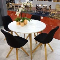 Stół okrągły biały / dąb sonoma mat 100 cm Oslo