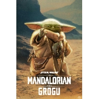 Mandalorian i Grogu Bohaterowie Star Wars Gwiezdne Wojny - plakat