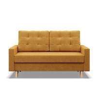 Sofa rozkładana, MILO, velvet, 152x92x92 cm, żółty