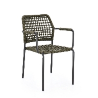 Krzesło ogrodowe RAJADA antracytowe / zielone 53x61 aluminiowe Bizzotto
