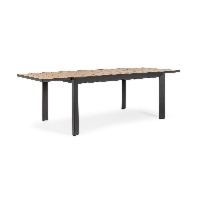 Stół ogrodowy rozkładany BELMAR 160/240x100 aluminiowy z efektem drewna Bizzotto